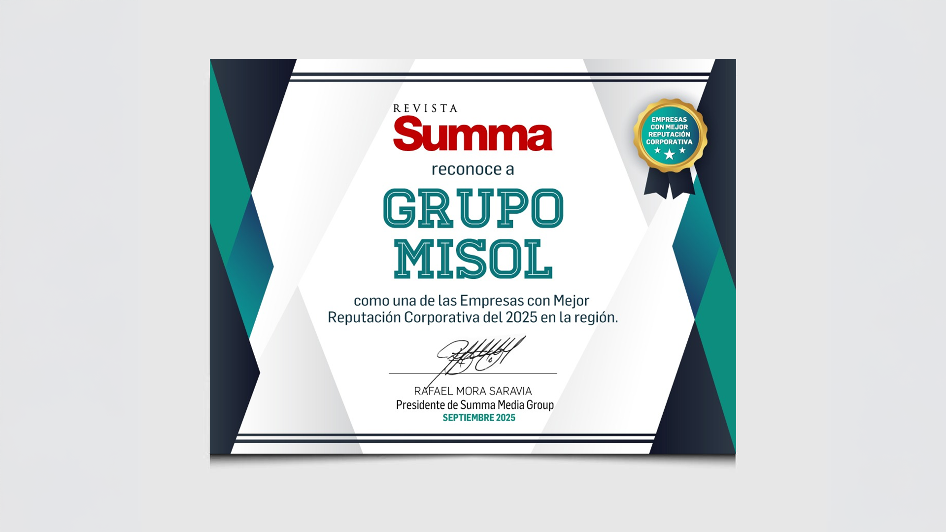 Grupo Misol entre las empresas con mejor reputación corporativa de Guatemala